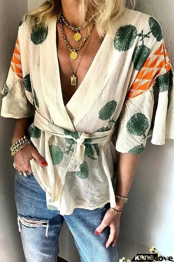 Aloha Beaches V-neck Tie Top