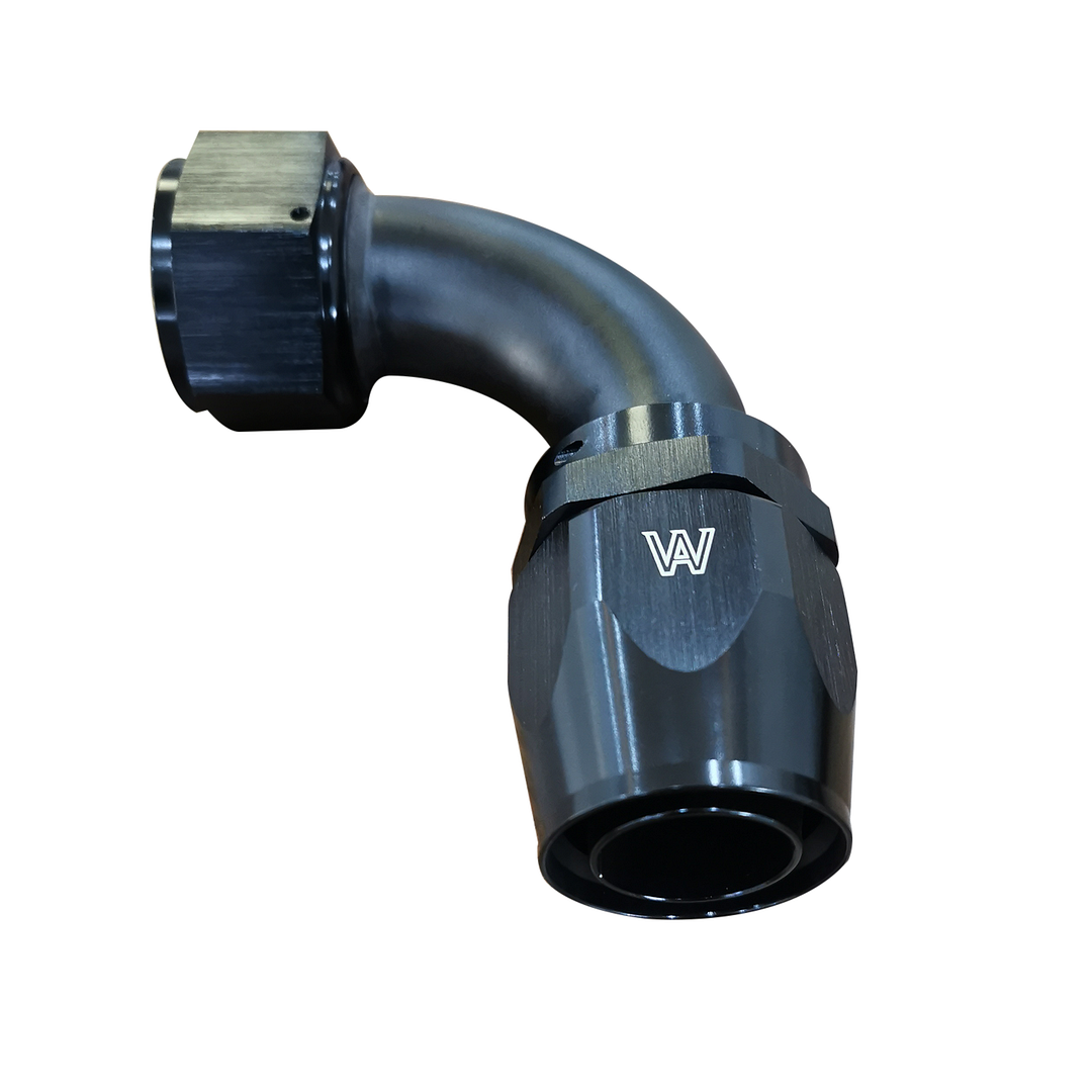 Alloyworks -20AN 90 degree Hose End Fitting Oil Fuel Water /Reusable Swivel 20 AN BLACK