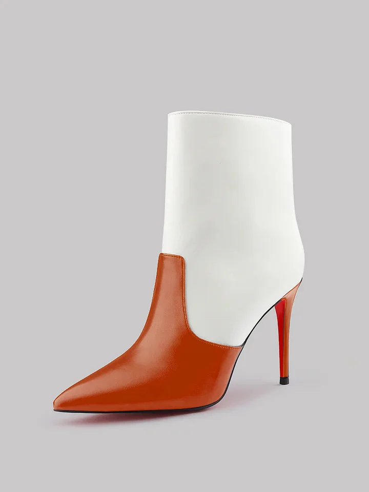 100mm Women's  Stitching Red Bottom Ankle Boots Party Shoes