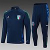 Joyfball 2024/2025 Italy Half-Pull Training Suit Royal Blue Soccer Shirt
