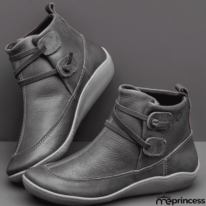 Women's Braided Strap Flat Heel All Season Boots