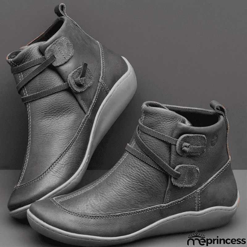 Women's Braided Strap Flat Heel All Season Boots