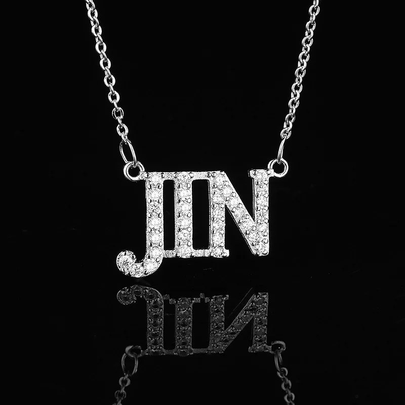 BTS JIN Gold-plated Diamond Necklace Rose Gold And Silver