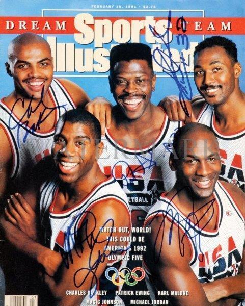 REPRINT - DREAM TEAM Michael Jordan - Barkley - Magic Glossy 8 x 10 Photo Poster painting 1992