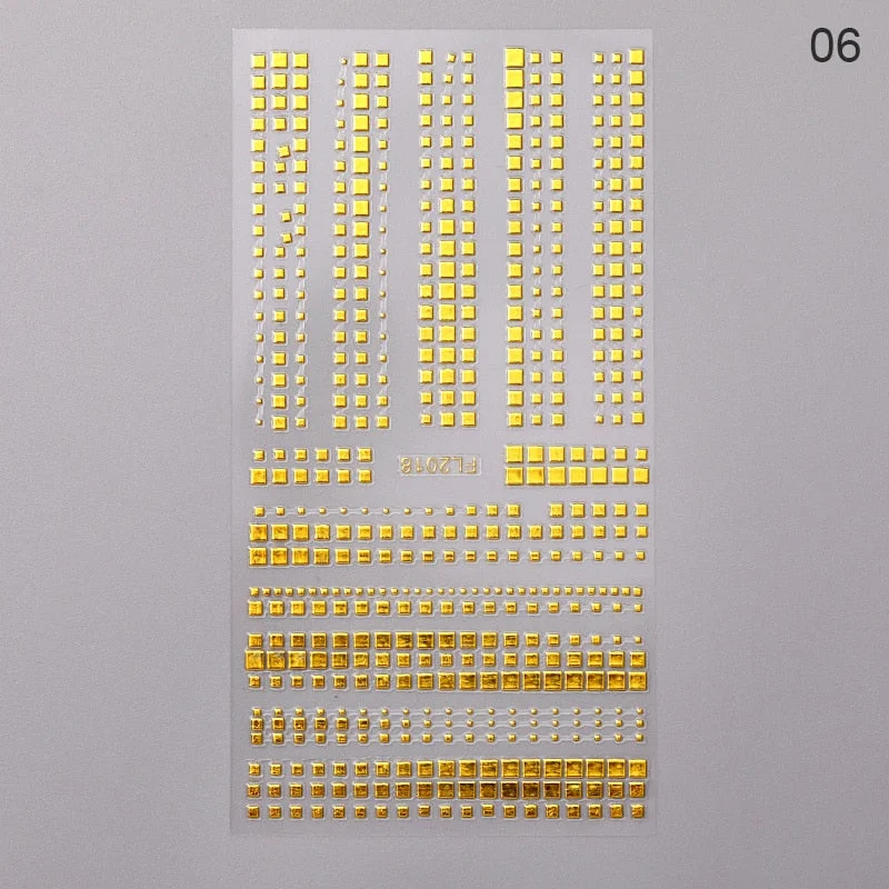 Gold 3D Nail Sticker Curve Stripe Lines Nails Stickers Gradient Adhesive Striping Tape Nail Foil Nail Art Stickers Decals Silver-Nail Inspo