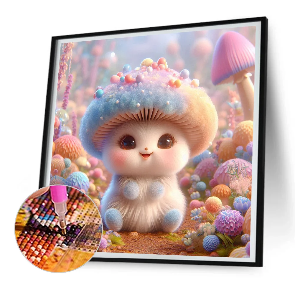 Diamond Painting - Full Round Drill - Cute Mushroom(Canvas|30*30cm)