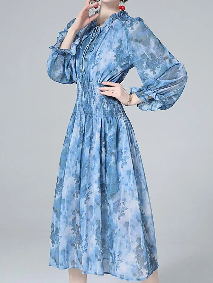 Fashion Printed Hepburn French Dress