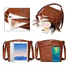 Sac &agrave; bandouli&egrave;re en cuir souple &agrave; pochettes multiples