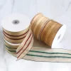 Golden Line Wired Edge Christmas Decor Festive Ribbon Roll 6.5cm