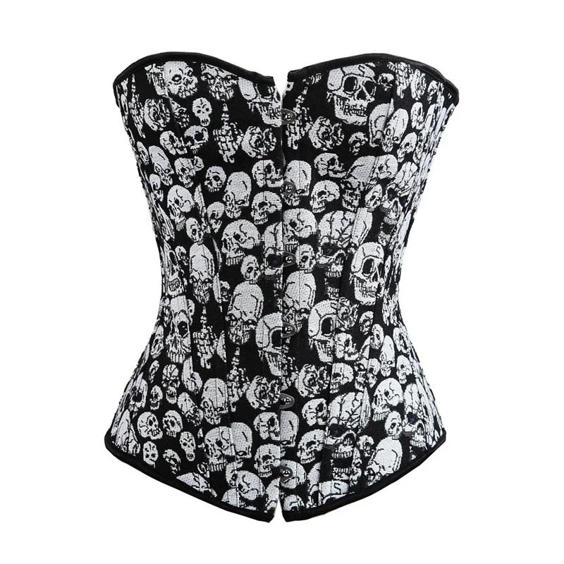 bustiers & corsets skull plus size burlesque costumes pattern corselet overbust bustier top lingerie vintage exotic clothing