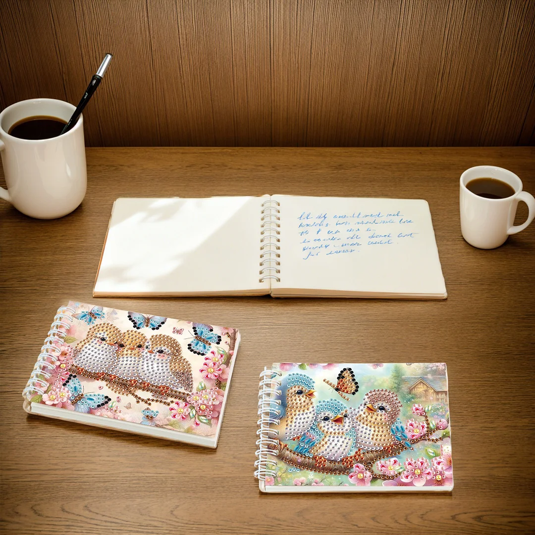 2 Pack Bluebird DIY Diamond Art Spiral Notebook Kit 80Pages No Lines for Adults