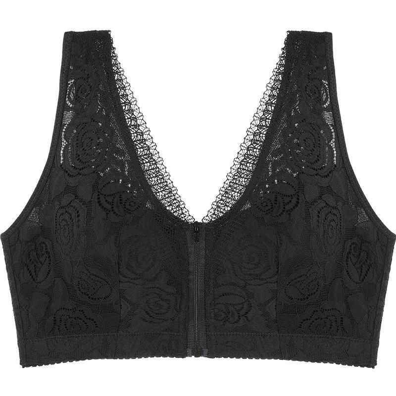  thdmladies Front Zipper Shockproof  Yoga Rose Bra thedmladies