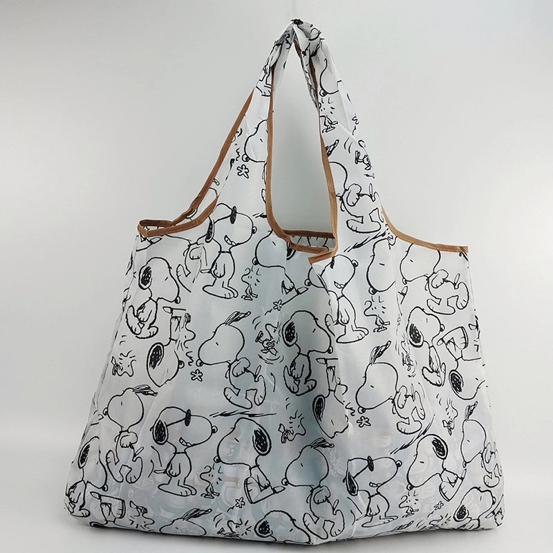 Spot Japanese Printed Environmental Bag Large 210T Supermarket Folding Shopping Bag Thickened Tote Bag Shopping Bag