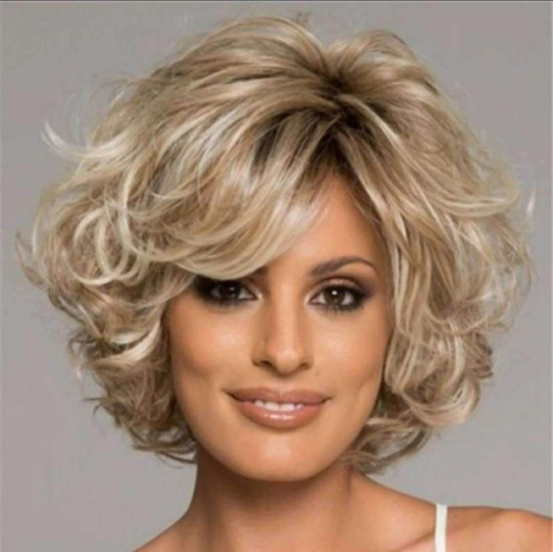 New Fashion Ladies Short Curly Hair Best Selling Mixed Gold Headgear