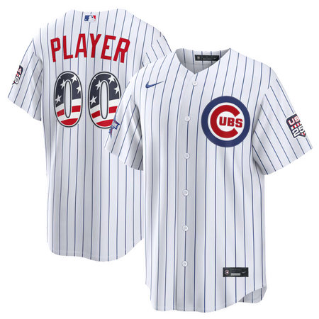 Youth Chicago Cubs Nike White 2026 All-Star Edition Stars & Stripes Stadium Custom Jersey