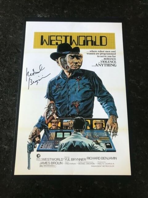 * RICHARD BENJAMIN * signed 12x18 poster * WESTWORLD * COA * 4