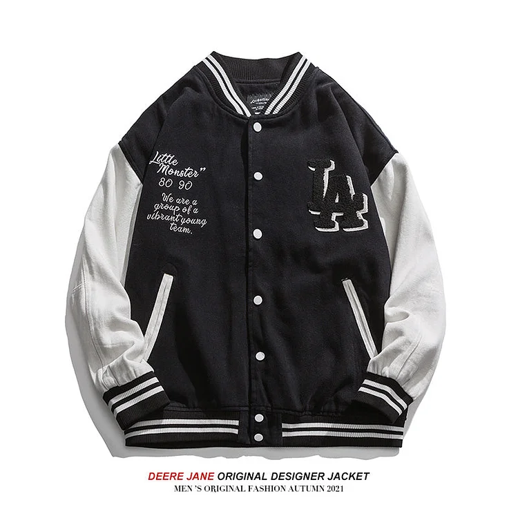 Men's Baseball Jacket Spring Baseball Jacket Men's Vintage Loose Casual