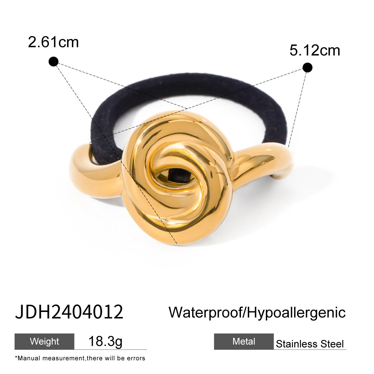 IG Style Ellipse Stainless Steel Electroplating Hair Ties