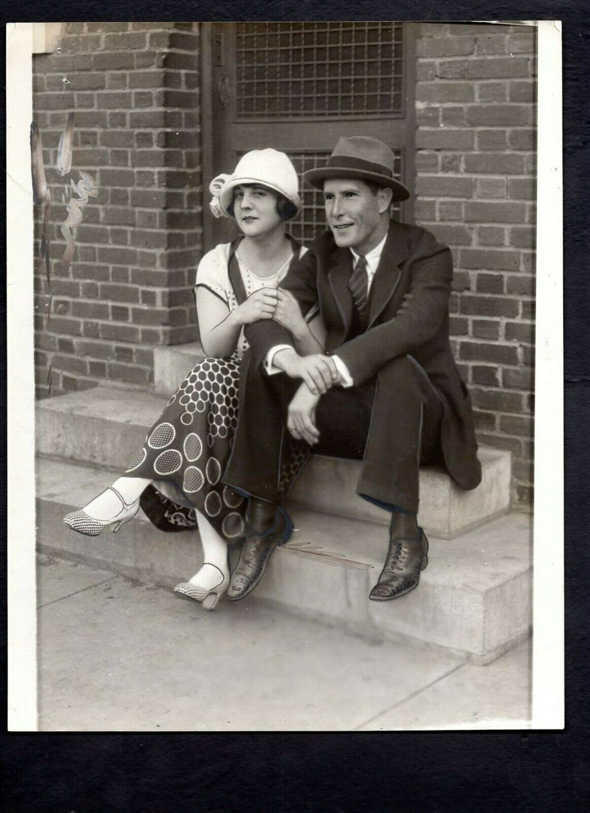 Chick Fewster & his wife 1925 Type 1 Press Original Photo Poster painting Cleveland Indians