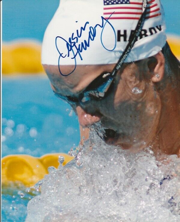 JESSICA HARDY SIGNED USA SWIMMING 8x10 Photo Poster painting! SUMMER OLYMPICS