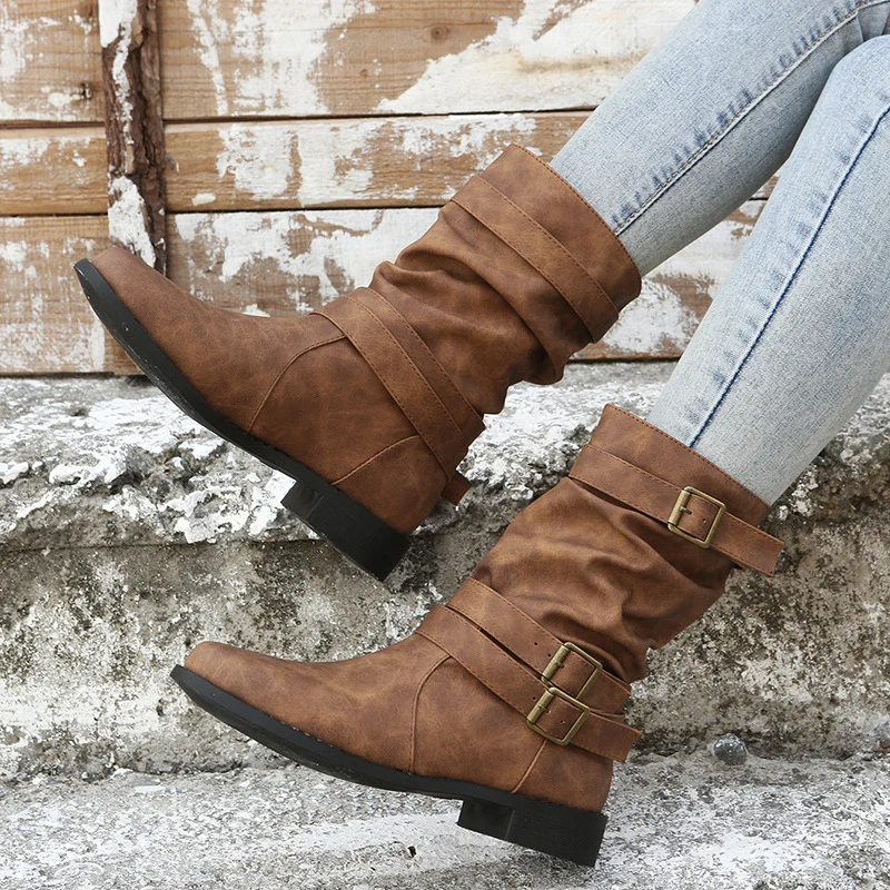 Women's Vintage Zipper Pointed Toe Boots