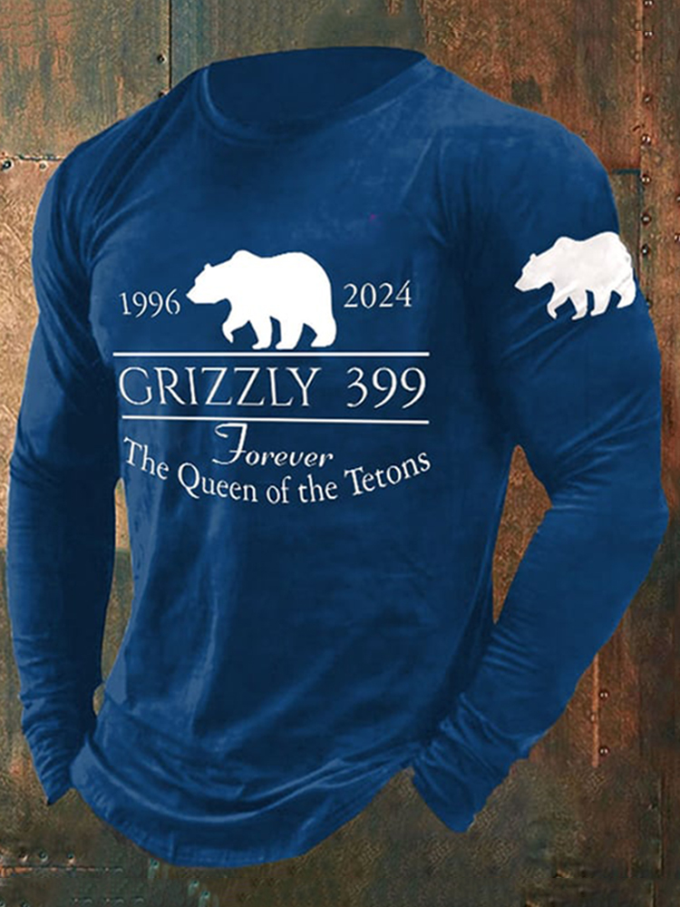 Comstylish Vintage Grizzly 399 The Queen Of The Tetons 1996-2024 Print T-Shirt