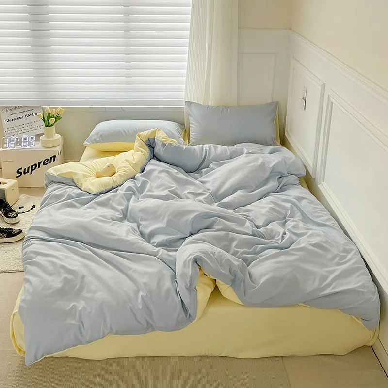 Athvotar Color Comforter Set Queen Size 4pcs Soft Bedding Set All Season Down Alternative Modern Luxury Lightweight Bed Duvet cover
