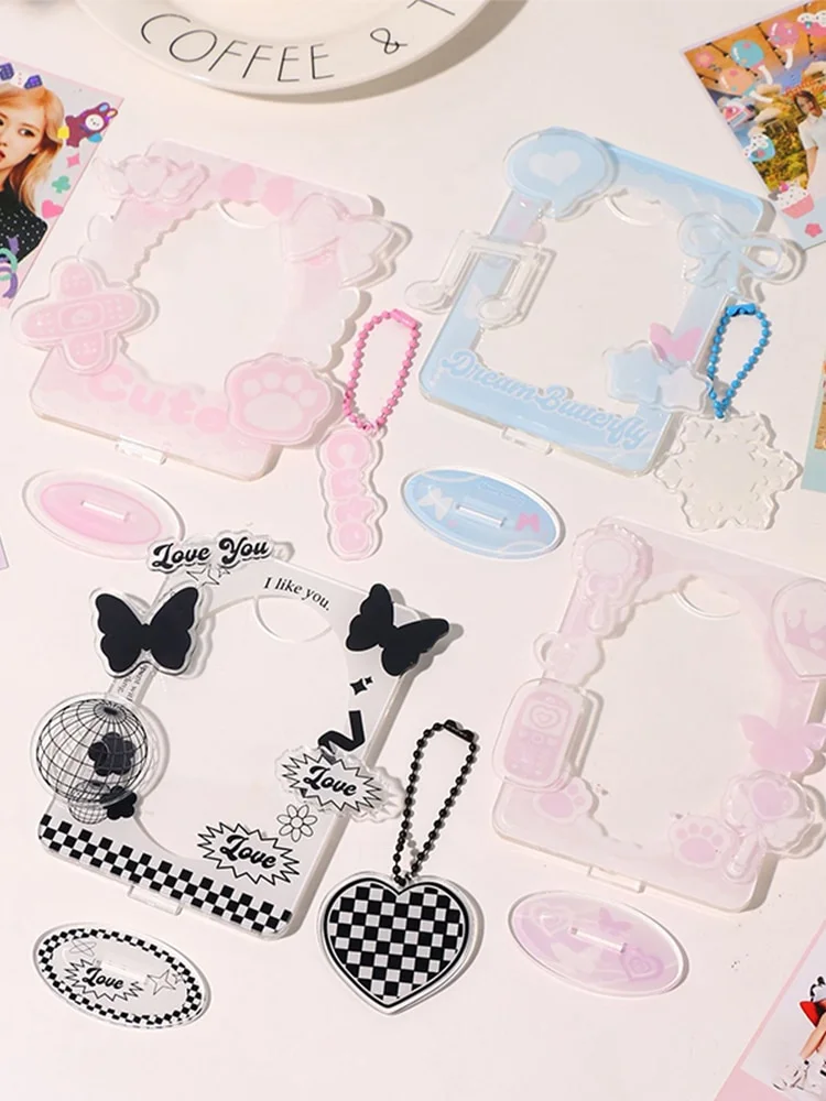 Sdrawing Inch Acrylic Photo Frame Idol Postcards Display Photo Cards Decoration Card Holder Fashion Chain Stand Card Protective Case