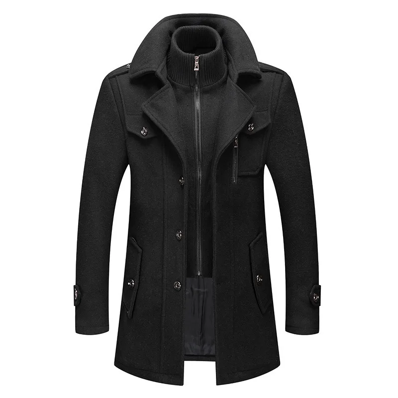 Versusstols Brand Business Casual Trench Coat Men Wool Coat Autumn winter men's woolen coat casual and fashionable long men's woolen coat