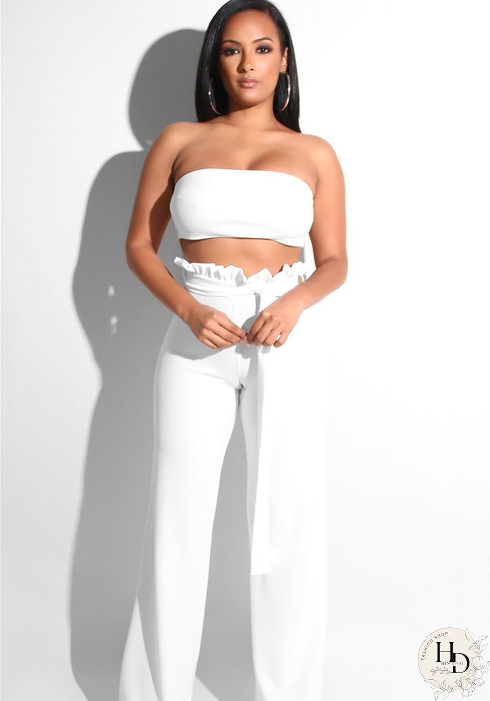 Green Army Plain Low Waist Two-piece suit