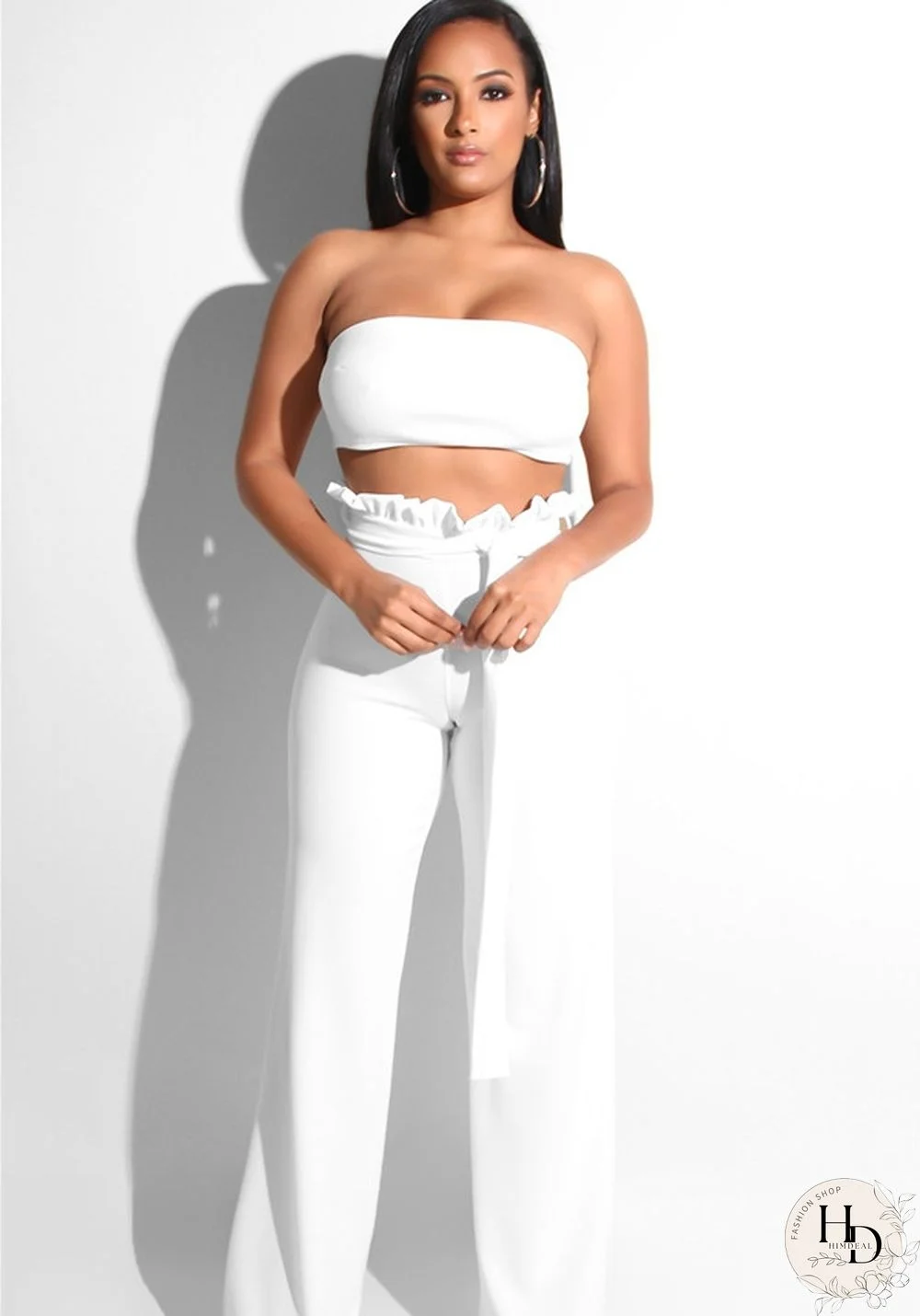 Green Army Plain Low Waist Two-piece suit