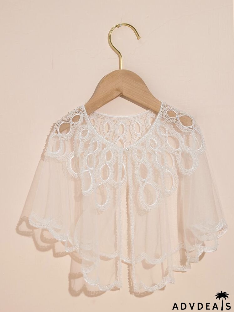 Faux Pearl Decor Mesh Scarf