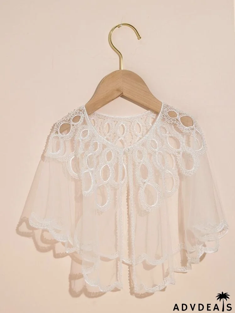 Faux Pearl Decor Mesh Scarf