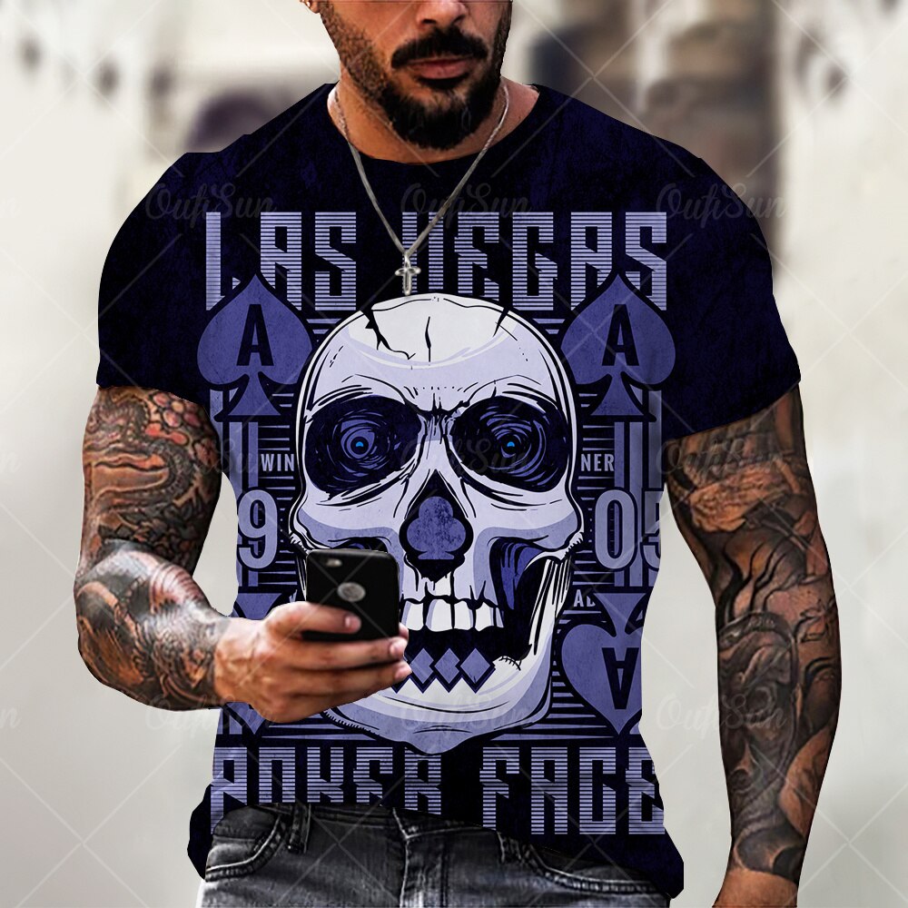 

Horror Skull - 3D Printed Men T Shirt, 501 Original