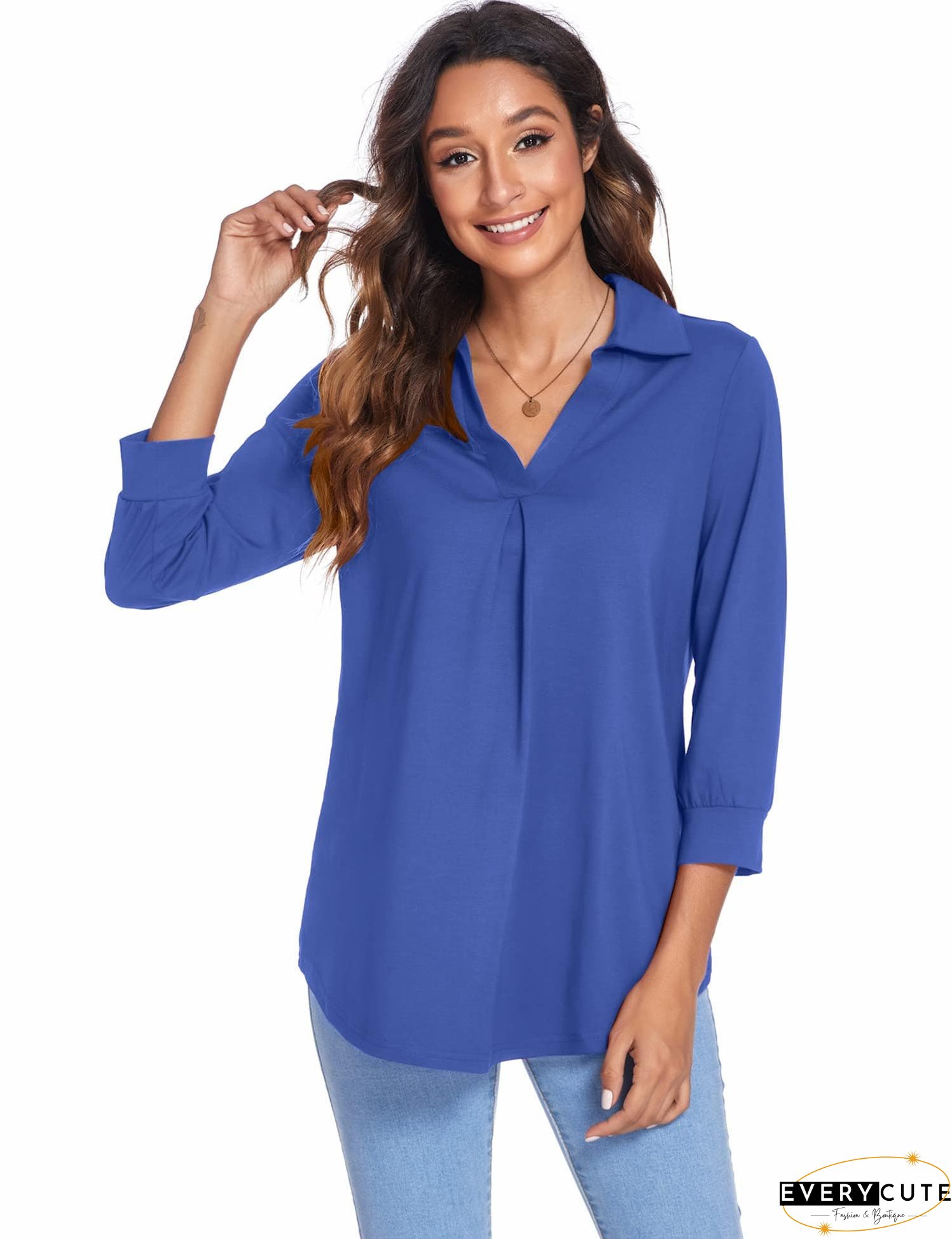 Plus Size V Neck Blouse