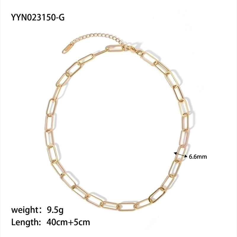 201 Stainless Steel 18K Gold Plated Hip-Hop Streetwear Plating Solid Color Bracelets Necklace