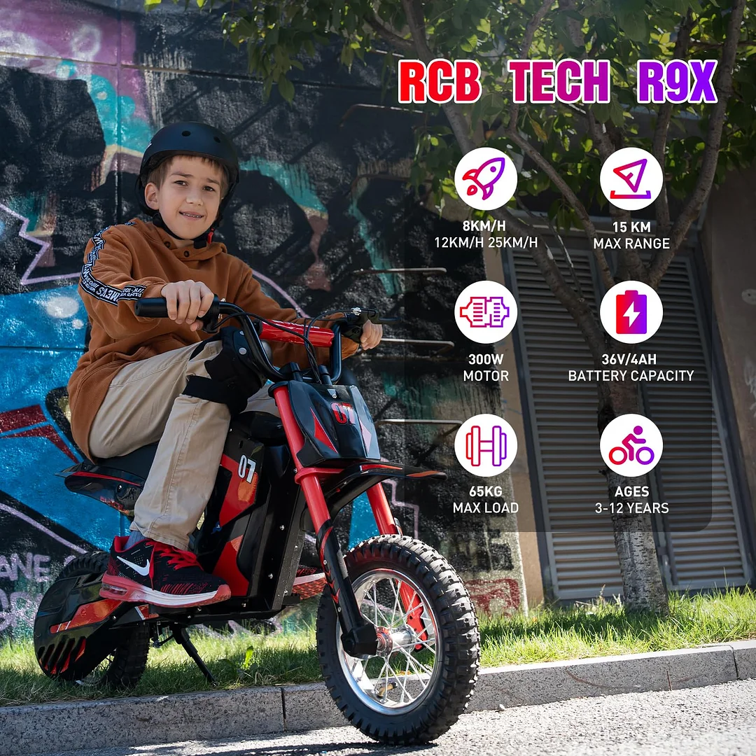 RCB R9X Electric Motocross Dirt Bike, Ride on Toy Motorcycle for Kids and  Teens