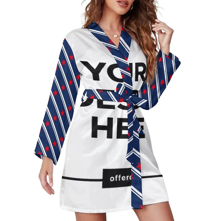 Personalized Design Women's Long Sleeved Nightgown Full Print-Multiple Images