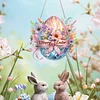 Diamond Painting Acrylic Single Side Drill Easter Egg Pendant Charms Kits for Adults Home Window Decor