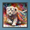 Diamond Painting-DIY Full Round Drill Indian Style Lion(40*40CM)