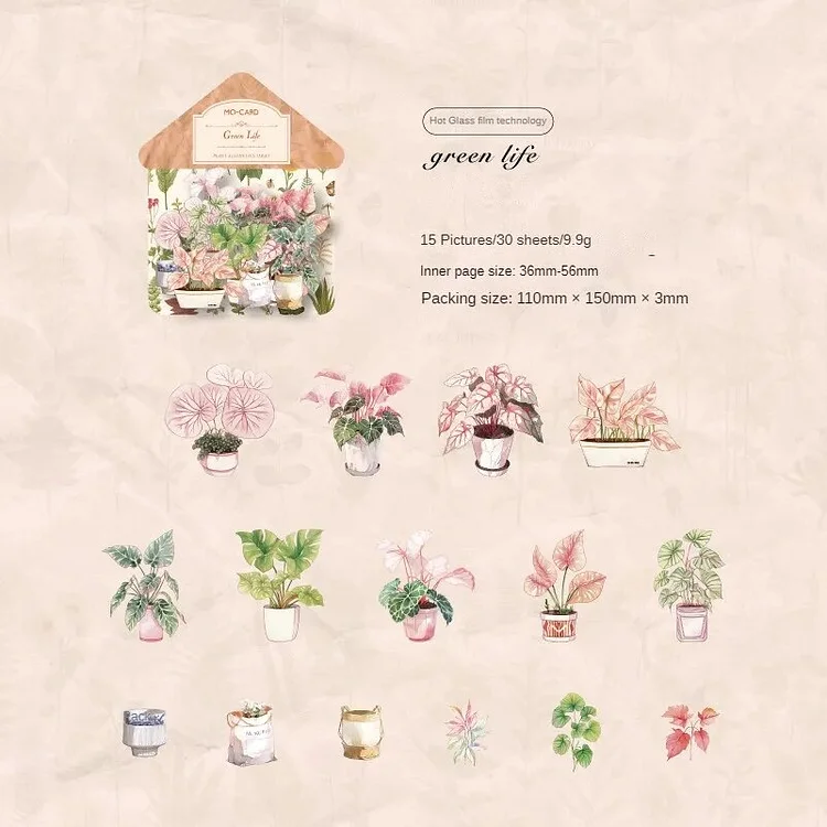 Journalsay 30 Sheets Of Botanical Aesthetic Series Vintage Floral PET Stickers
