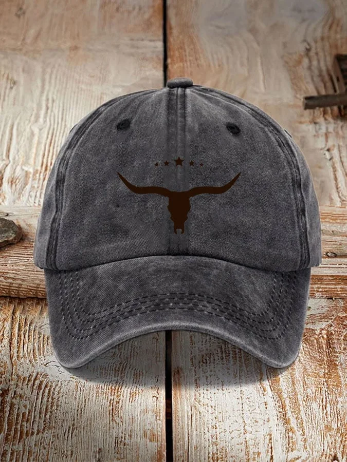 Unisex Vintage Western Washed Cotton Print Hat