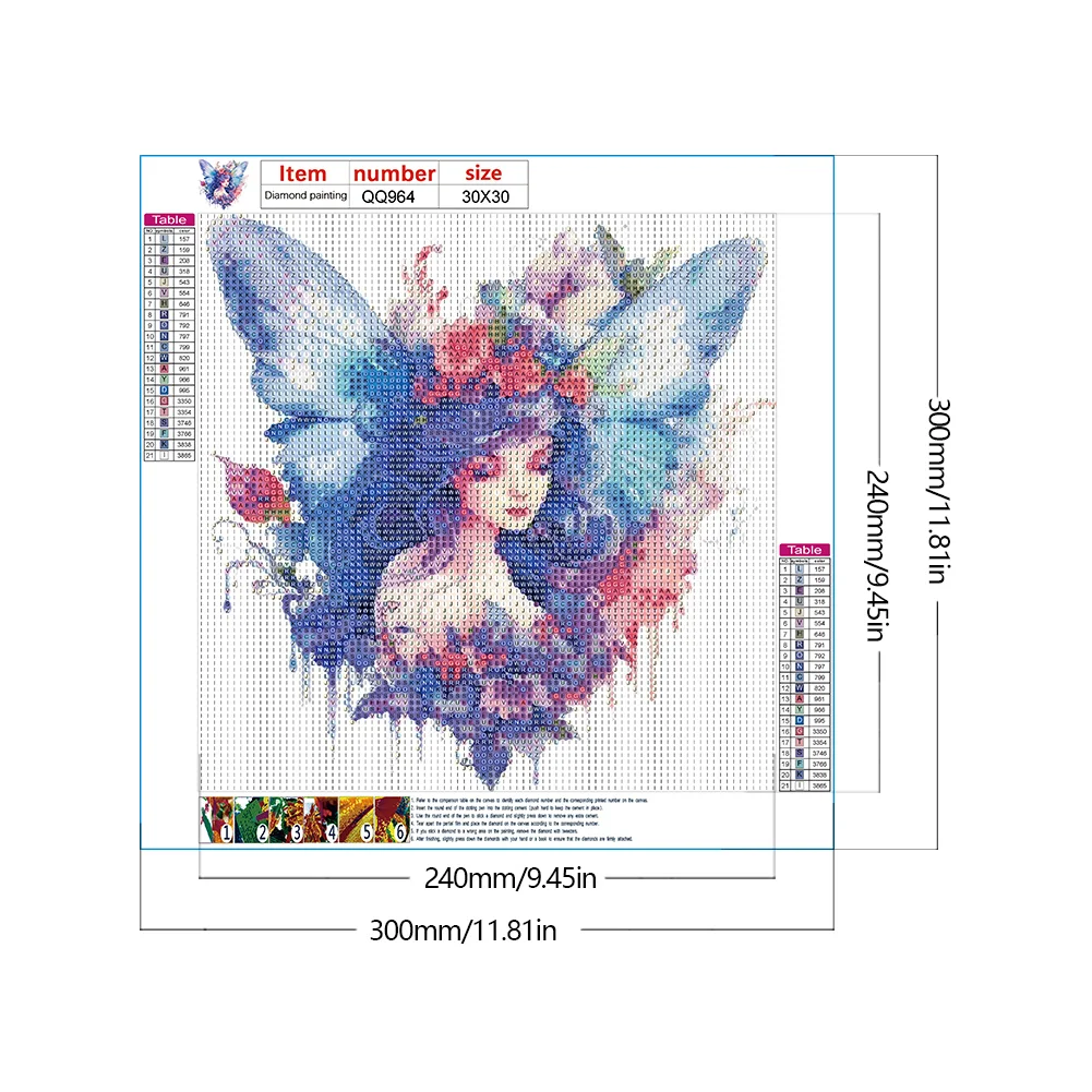 Diamond Painting - Full Round Drill - Butterfly Fairy(Canvas|30*30cm)
