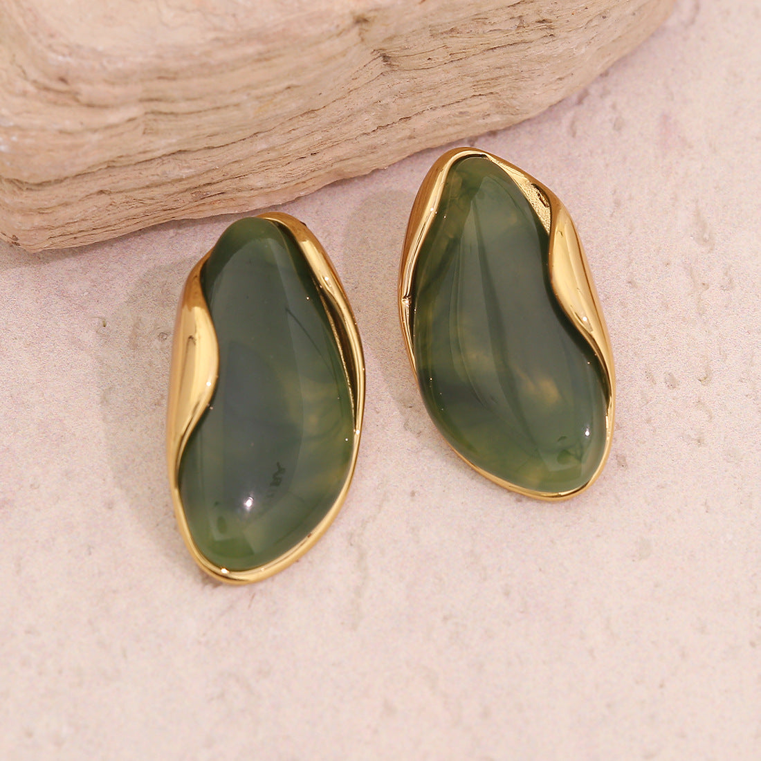 Maillard Coffee Color Geometric Earrings Retro Niche Earrings Simple Earrings For Women E600