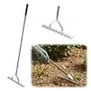 Thatch Rakes for Lawns 15.4 Inch Wide Lawn Rake for Leaves and Grass with Long Handle & 11 Curved Tines for Garden Yard Soil Loosening Grass Cleaning
