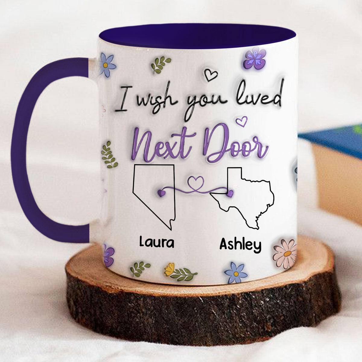 Loveyoufancy I Wish We Lived Closer - Personalized Custom Accent Mug