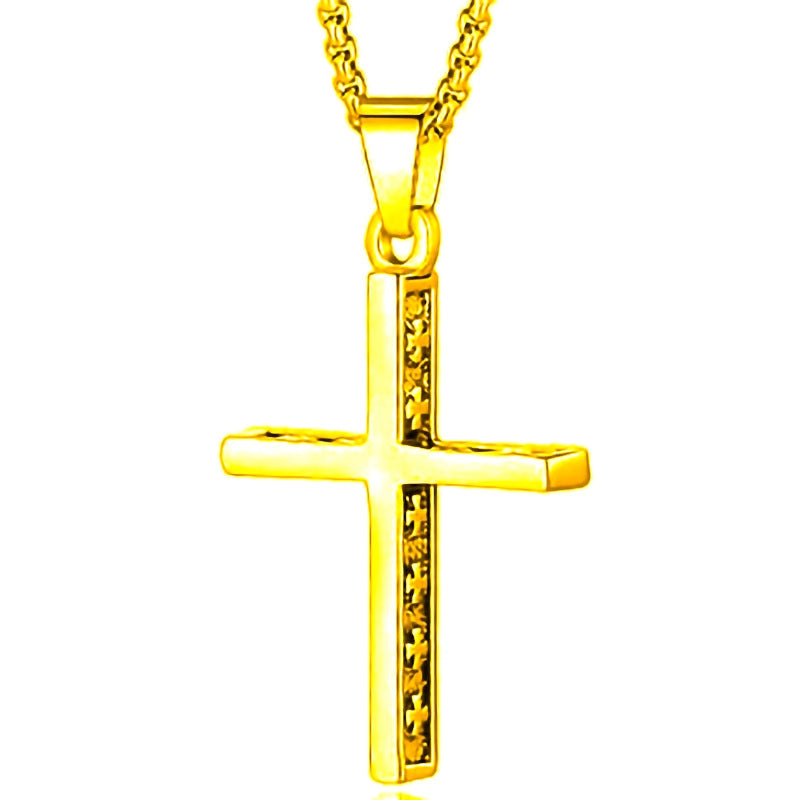 Retro Punk Cross Axe Alloy Titanium Steel Iron Plating Men’s Pendant Necklace Men Pendant Necklaces