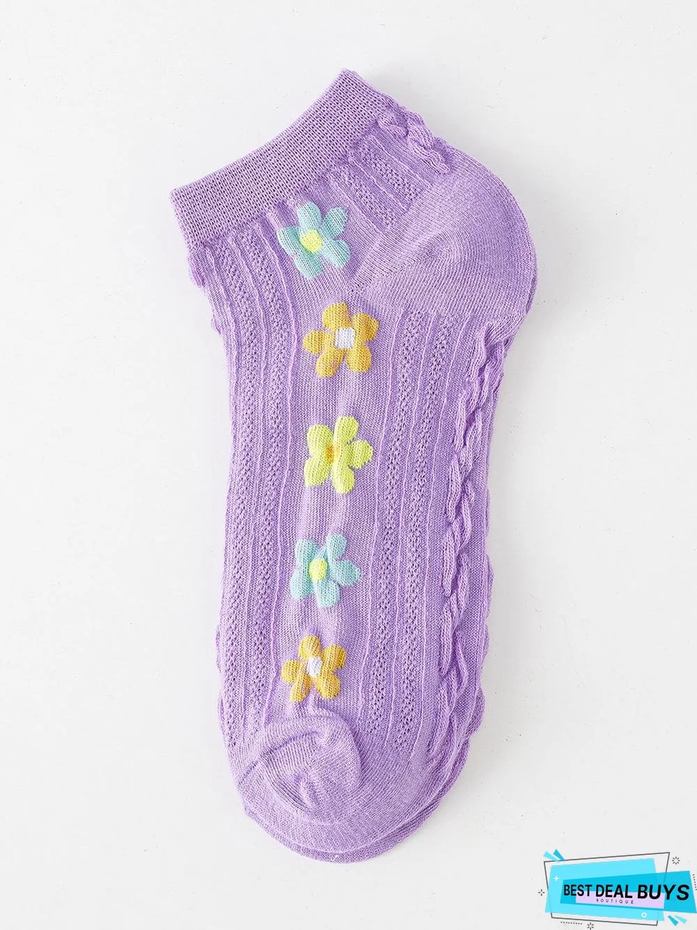 Casual Colorful Floral Embroidered Cropped Socks Daily Commuting Home Accessories