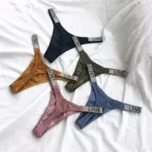 pornhint Pornhint Sexy Women Pantie Crystal Rhinestone Underwear Fitness Gym Thongs Low Rise Fashion Tanga for Female Push Up Lingerie with Letter