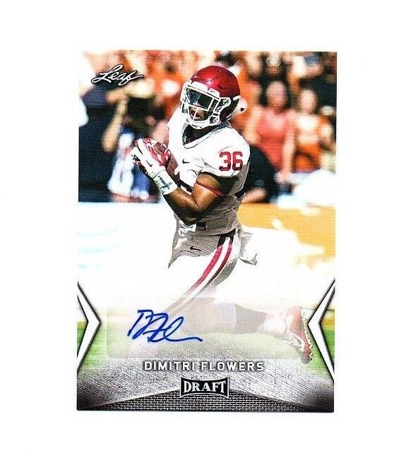 Dimitri Flowers Oklahoma Sooners signed autograph 2018 Leaf Draft rookie card